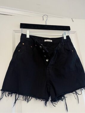 PacSun Black High-Rise Distressed Denim Shorts